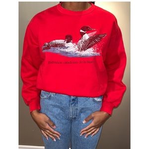 Red Graphic Crewneck